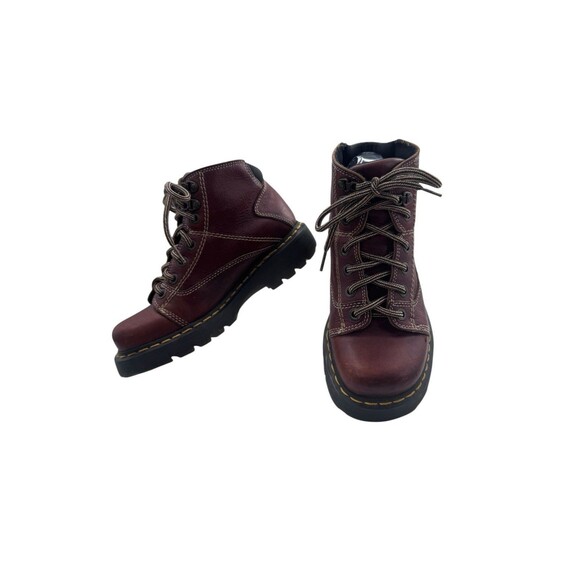 Vintage DOC Martens boots womens 7 39 EU Y2K brown leather 8A07 combat hiking - Picture 1 of 16
